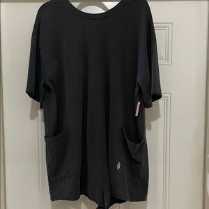 FP Movement by Free People Black Short Sleeve Pocket Tee